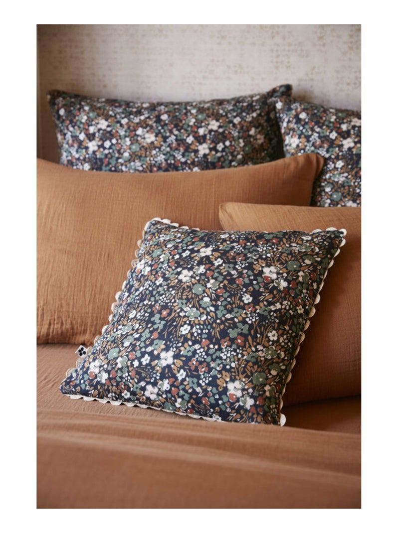 Coussin - L'effet papillon - 100% gaze de coton 125 gr/m² Bleu nuit - Kiabi