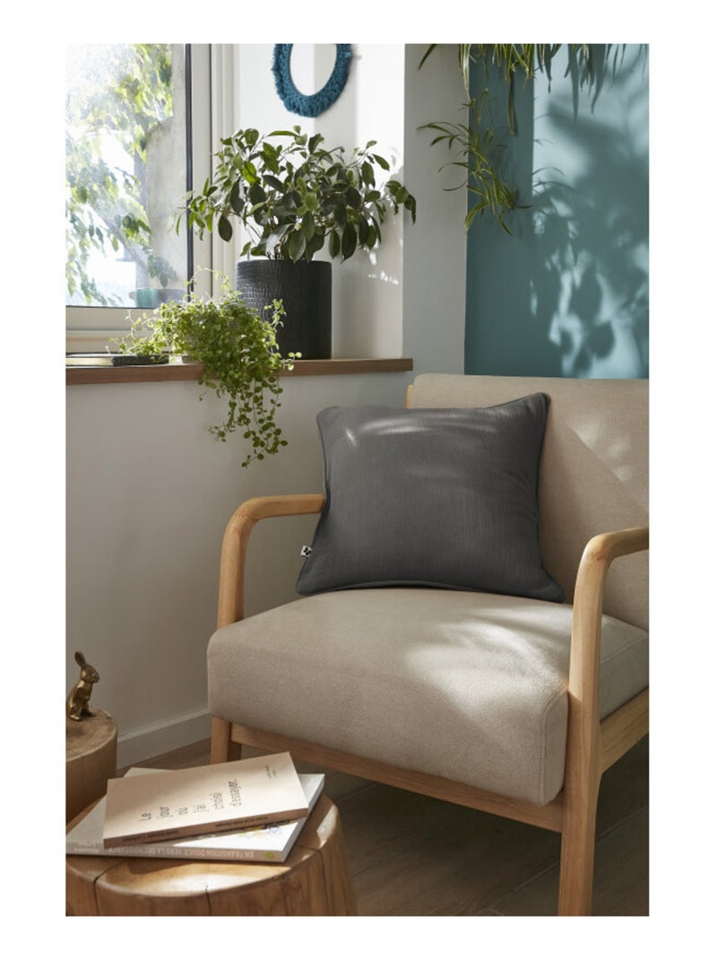 Coussin - L'effet papillon - 100% gaze de coton 125 gr/m² Gris foncé - Kiabi