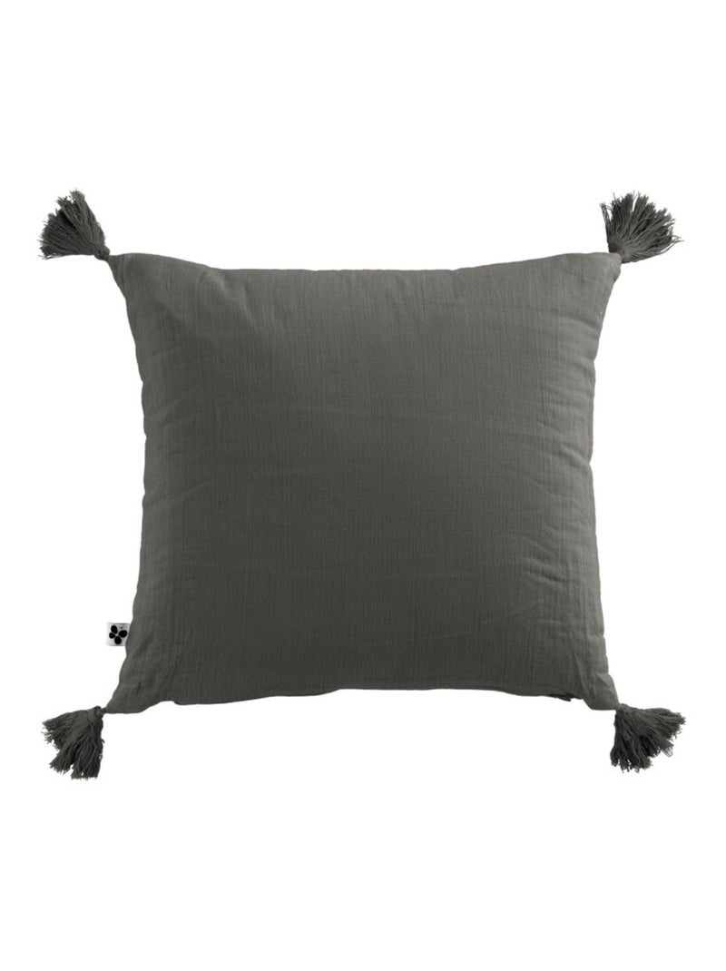 Coussin - L'effet papillon - 100% gaze de coton 125 gr/m² Gris souris - Kiabi