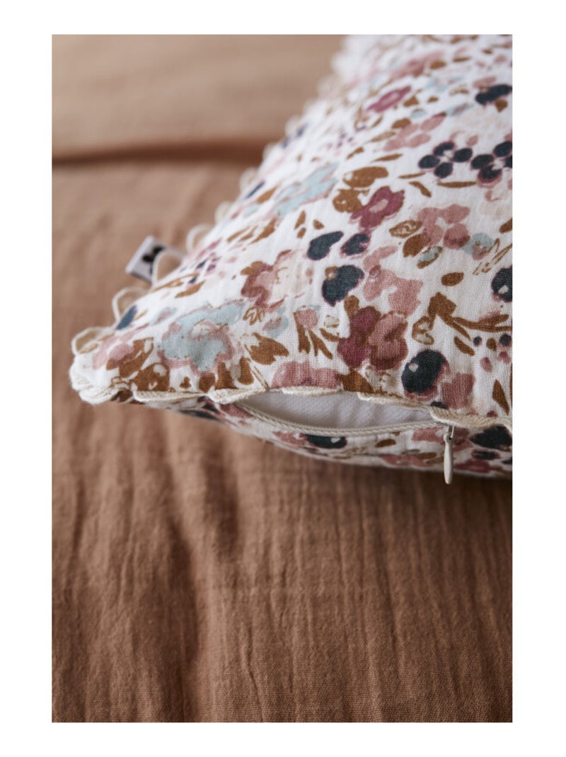 Coussin - L'effet papillon - 100% gaze de coton 125 gr/m² Gris taupe - Kiabi