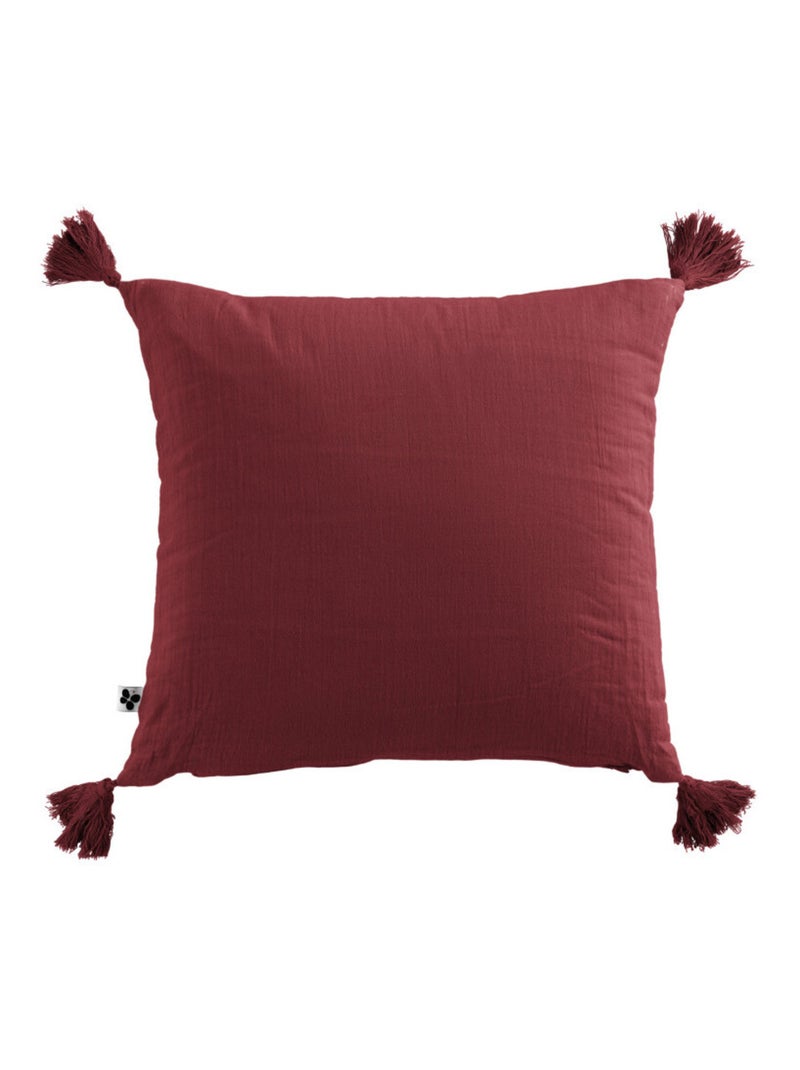 Coussin - L'effet papillon - 100% gaze de coton 125 gr/m² Noir Bordeaux - Kiabi