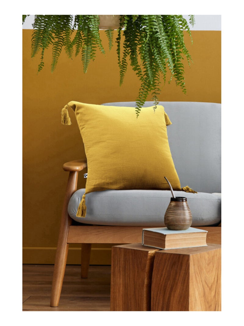 Coussin - L'effet papillon - 100% gaze de coton 125 gr/m² Safran - Kiabi