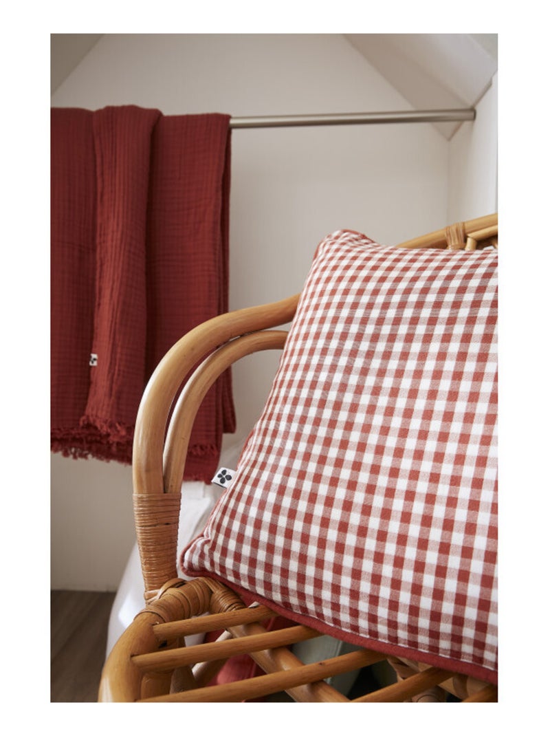 Coussin - L'effet papillon - 100% gaze de coton 125 gr/m² Terracotta - Kiabi