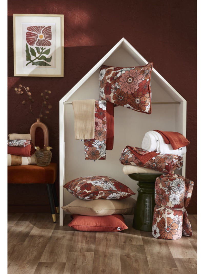 Coussin - L'effet papillon - 100% gaze de coton 125 gr/m² Terracotta - Kiabi