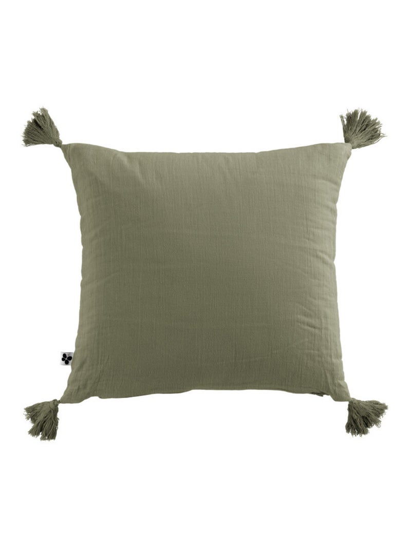 Coussin - L'effet papillon - 100% gaze de coton 125 gr/m² Vert chèvrefeuille - Kiabi