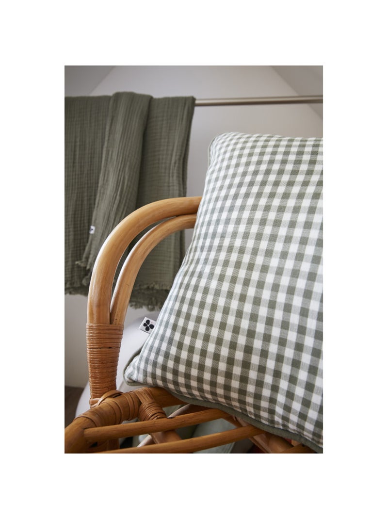 Coussin - L'effet papillon - 100% gaze de coton 125 gr/m² Vert tilleul - Kiabi