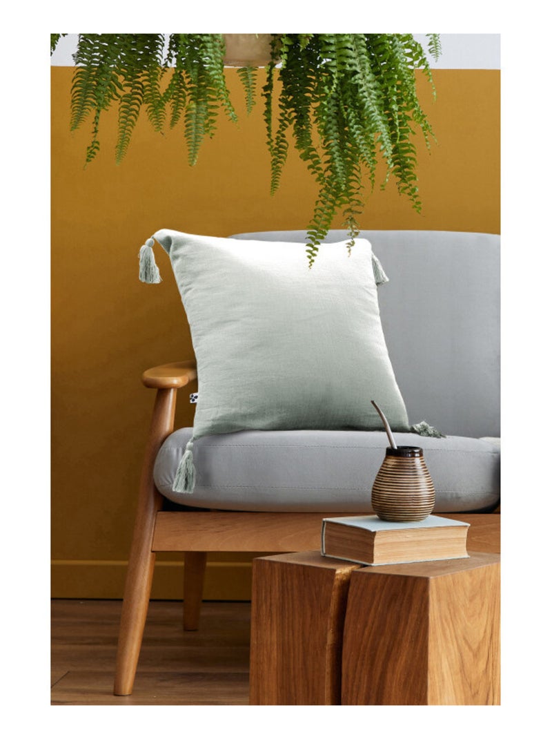 Coussin - L'effet papillon - 100% gaze de coton 125 gr/m² Vert tilleul - Kiabi