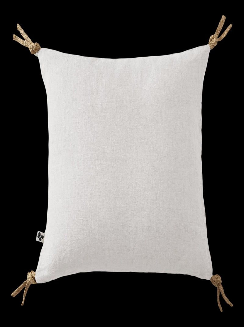Coussin - L'effet papillon - 100% Lin lavé Blanc - Kiabi