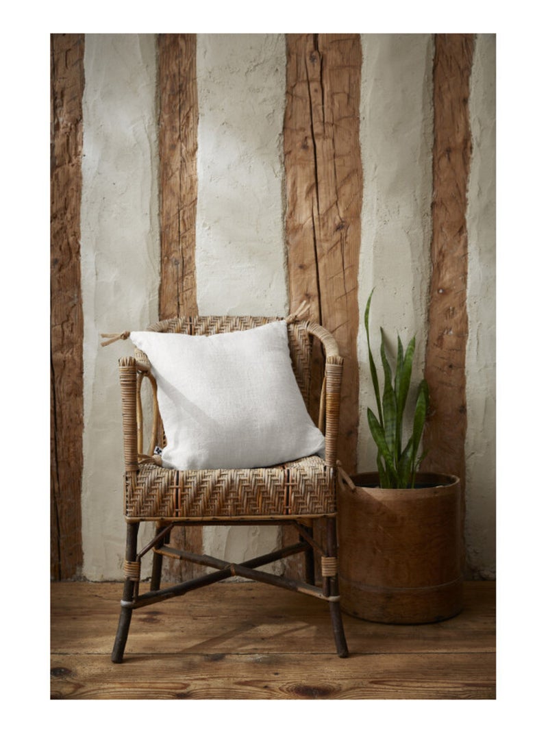 Coussin - L'effet papillon - 100% Lin lavé Blanc - Kiabi