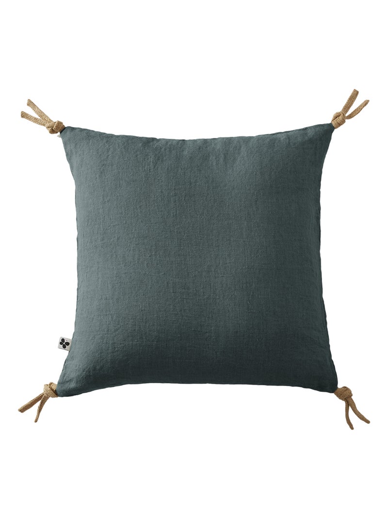 Coussin - L'effet papillon - 100% Lin lavé Bleu - Kiabi