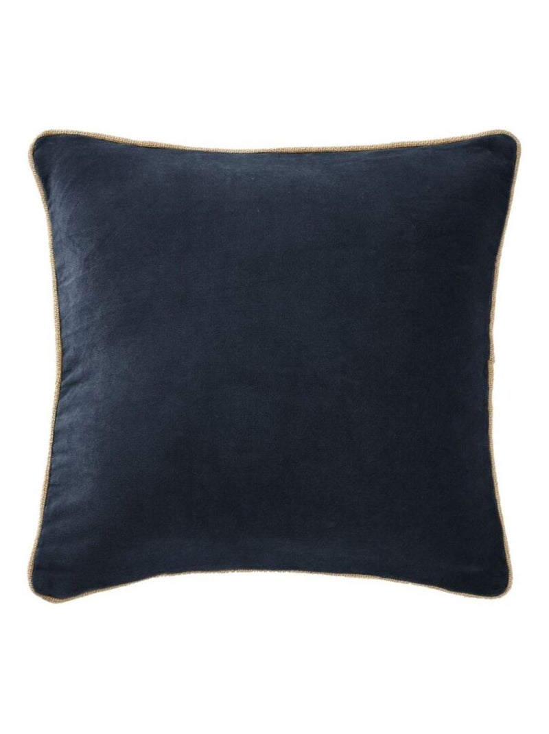 Coussin - L'effet papillon - 100% Velours de coton Bleu nuit - Kiabi
