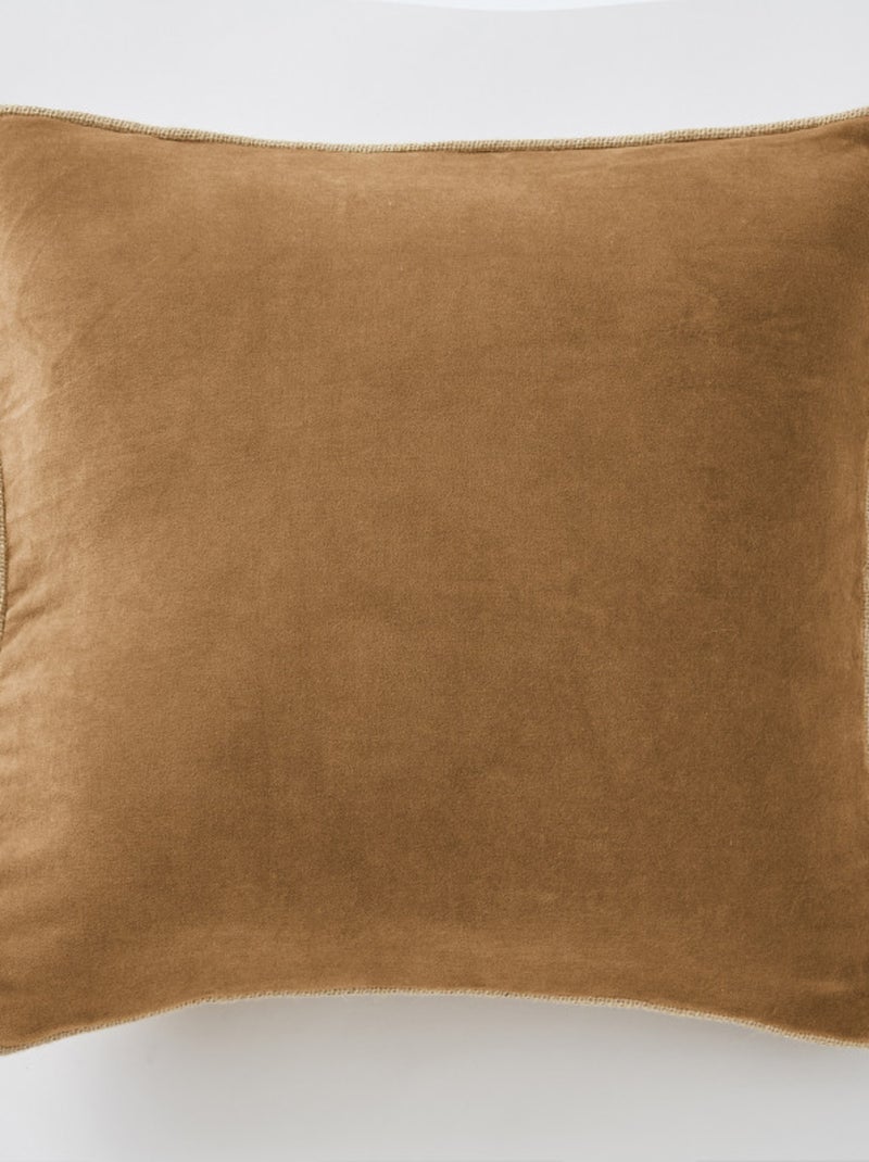 Coussin - L'effet papillon - 100% Velours de coton Camel - Kiabi