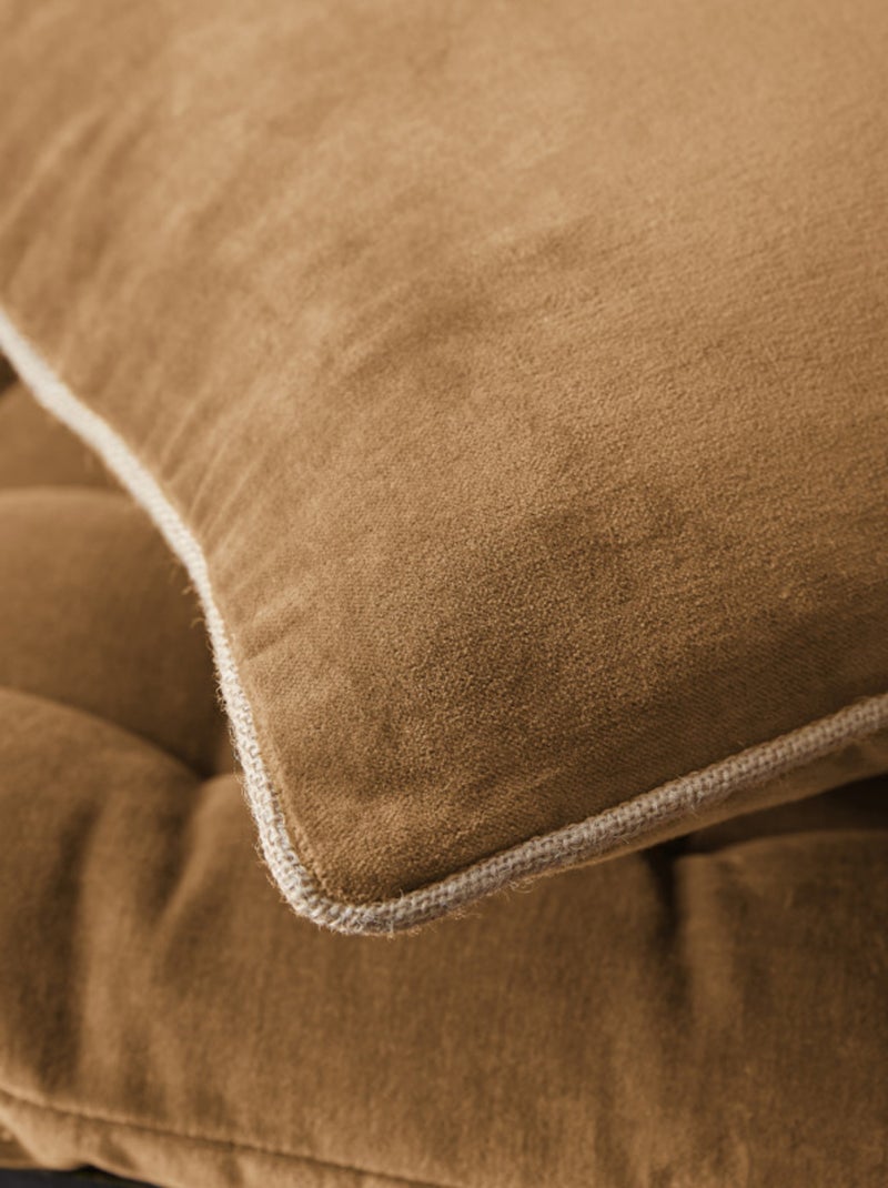 Coussin - L'effet papillon - 100% Velours de coton Camel - Kiabi