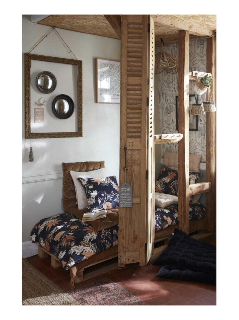 Coussin - L'effet papillon - 100% Velours de coton Noir - Kiabi