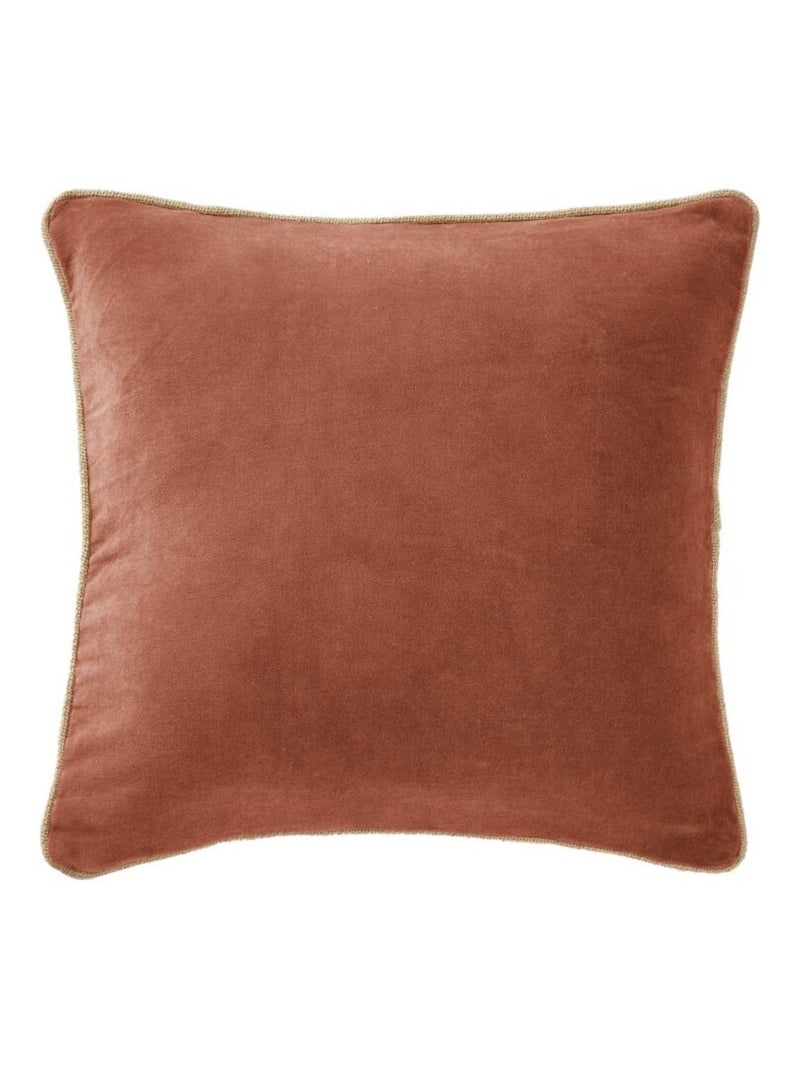 Coussin - L'effet papillon - 100% Velours de coton Terracotta - Kiabi