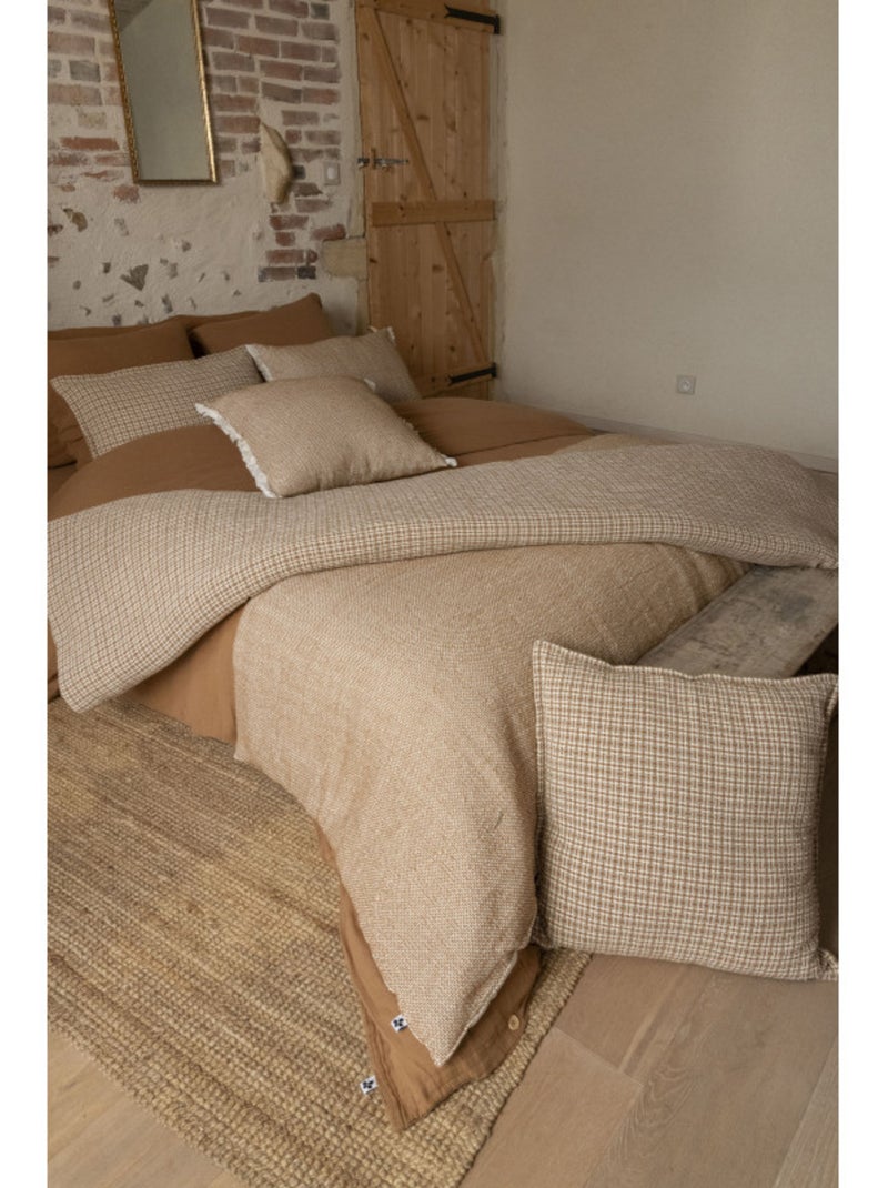 Coussin - L'effet papillon - Coton : 385 gr/m² - Filling 520 gr Beige - Kiabi