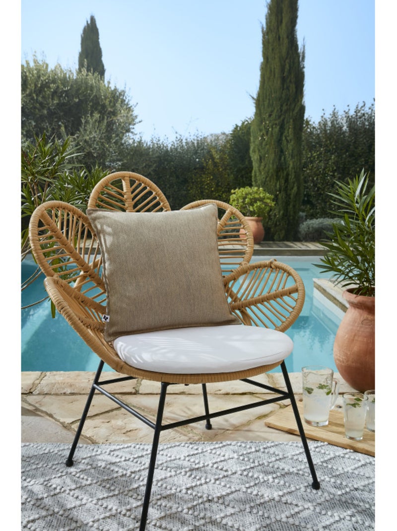 Coussin - L'effet papillon - Coton Beige sable - Kiabi