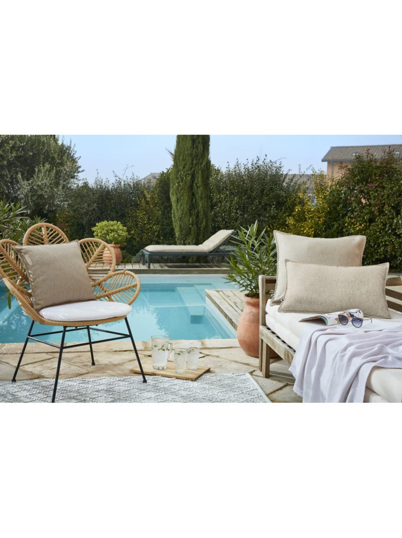 Coussin - L'effet papillon - Coton Beige sable - Kiabi