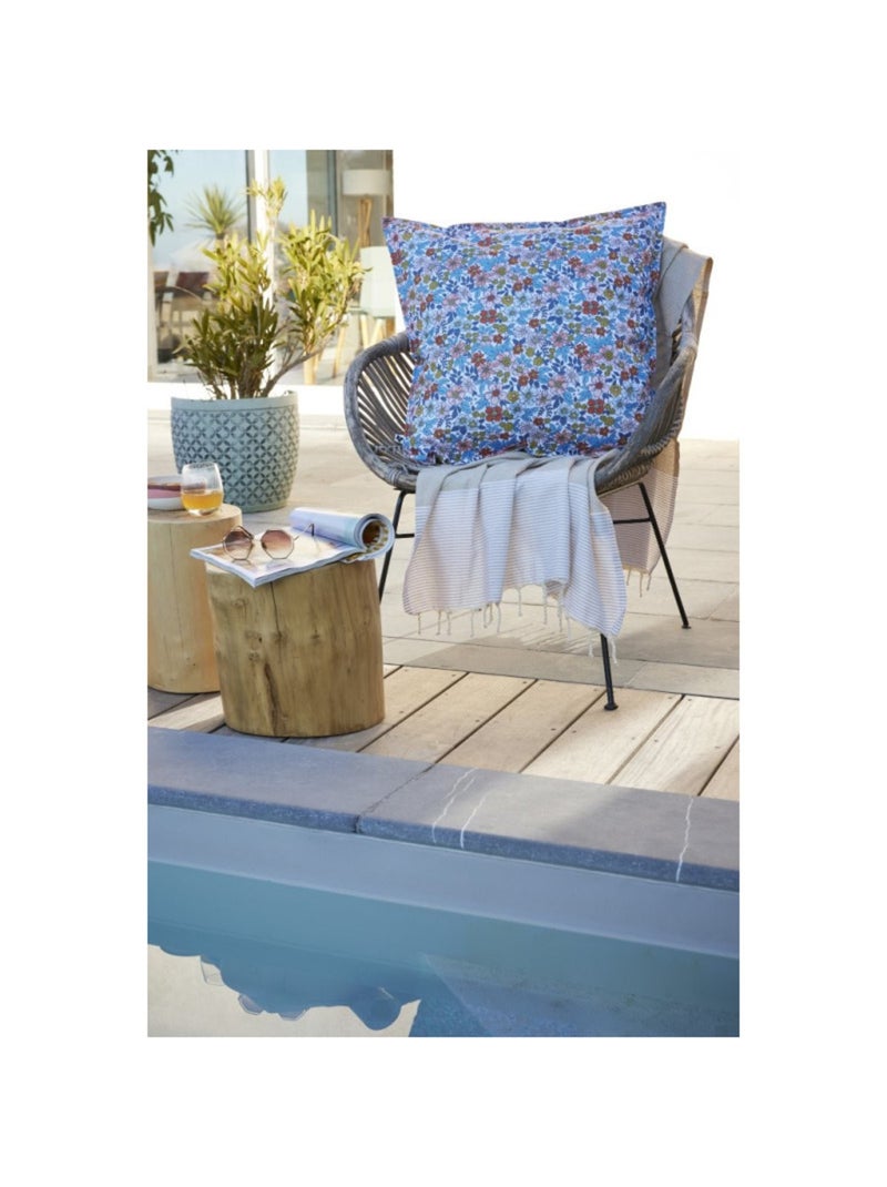 Coussin - L'effet papillon - Coton Bleu canard - Kiabi