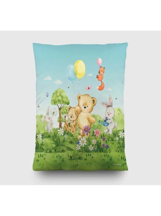 Coussin - ourson, renard, lapin en couleur - 40x40 cm