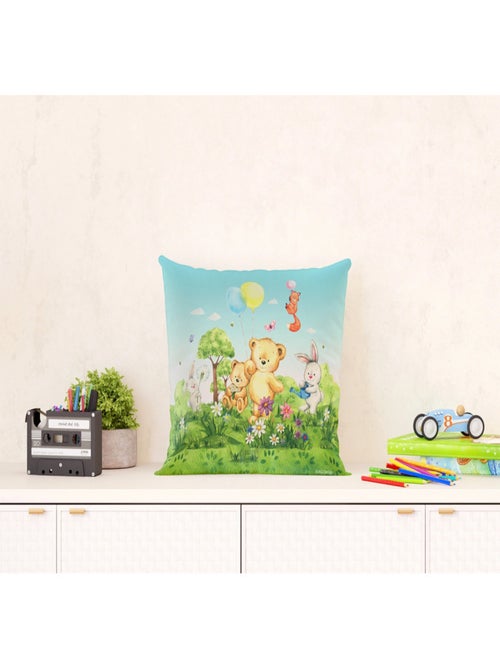 Coussin - ourson, renard, lapin en couleur - 40x40 cm - Kiabi