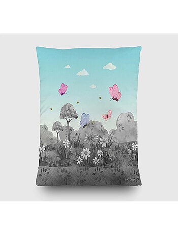 Coussin - ourson, renard, lapin en noir et blanc - 40x40 cm