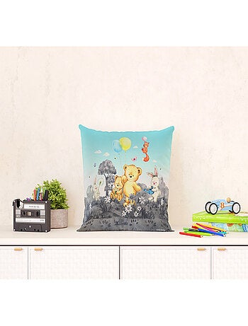 Coussin - ourson, renard, lapin en noir et blanc - 40x40 cm