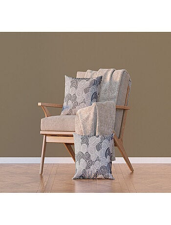 Coussin - Spirales grises et noires - 45 cm x 45 cm