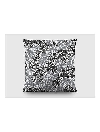 Coussin - Spirales grises et noires - 45 cm x 45 cm