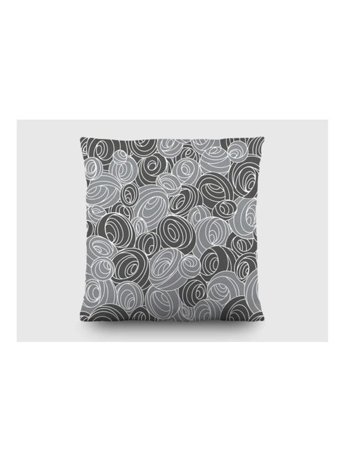 Coussin - Spirales grises et noires - 45 cm x 45 cm - Kiabi