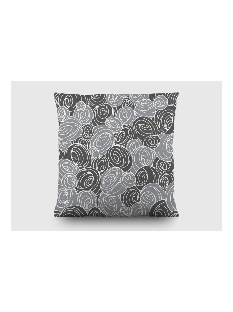 Coussin - Spirales grises et noires - 45 cm x 45 cm Multicolore - Kiabi
