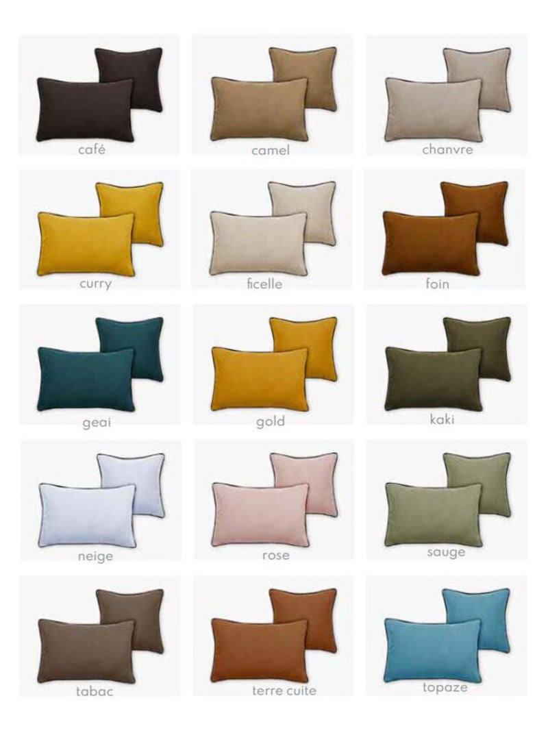 Coussin - Vent du Sud - Lin Orange clémentine - Kiabi