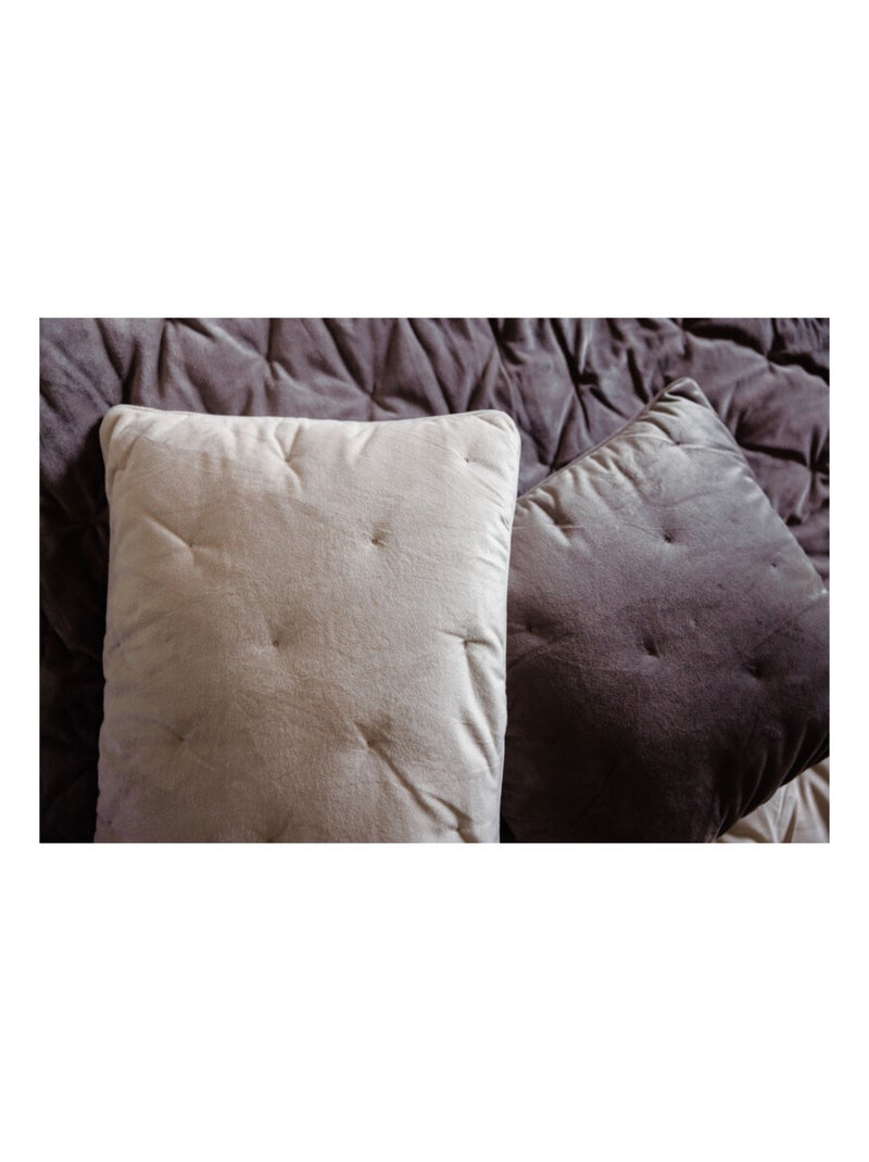 Coussin - Vent du Sud - Velours Beige coquille - Kiabi