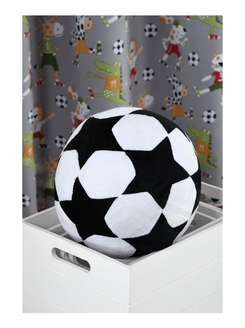 Coussin 25 cm ballon de foot Noir - Kiabi