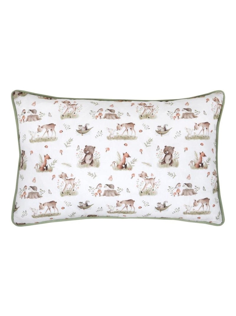 Coussin 30 x 45 cm Animaux de la foret Beige - Kiabi
