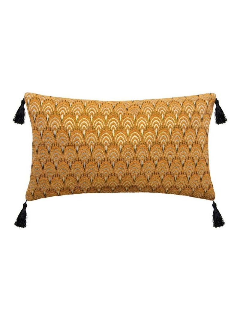Coussin 30x50 chenille lurex Art ocre Jaune - Kiabi