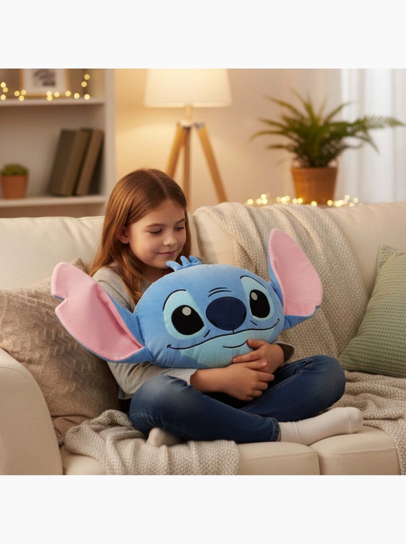 Coussin 3D Disney Stitch joyeux - 100% Polyester Bleu - Kiabi