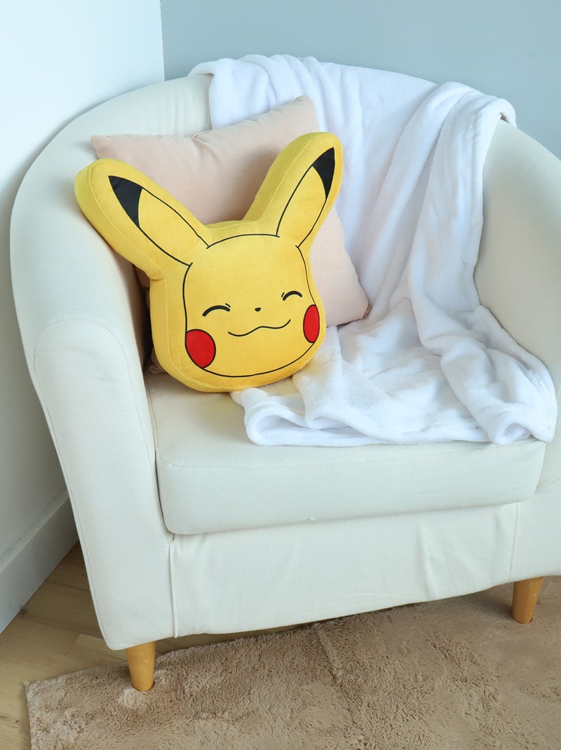 Coussin 3D Pikachu Pokemon - 100% Polyester Jaune - Kiabi