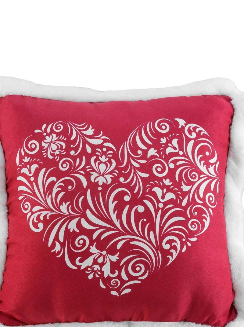 Coussin 40 x 40 cm Coeur montagne Rouge - Kiabi