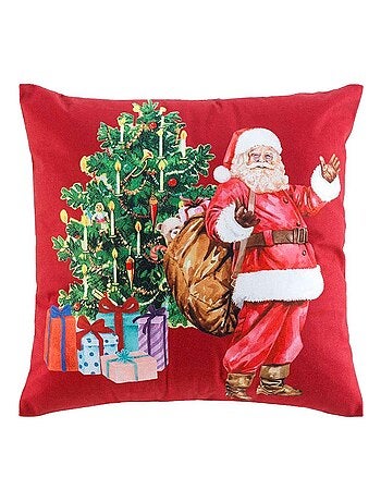 Coussin 40 x 40 cm Pere Noel et sa hotte