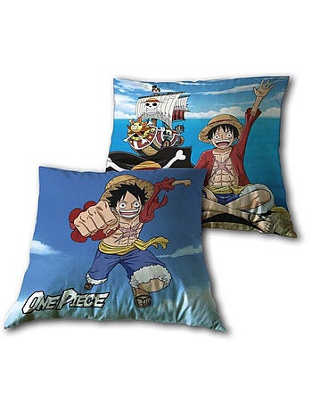Coussin 40x40 cm - One Piece Luffy accompagner par sont bateau