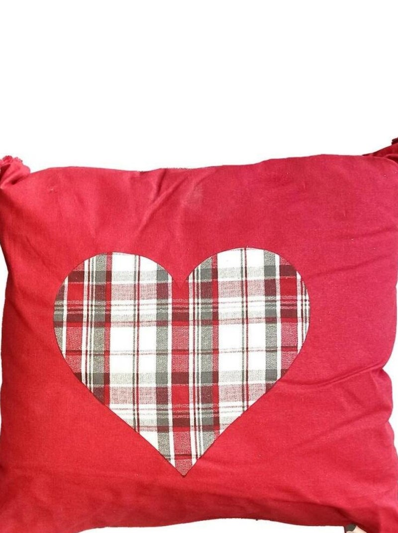 Coussin 40x40 cm chambray uni Suzon rouge Rouge - Kiabi