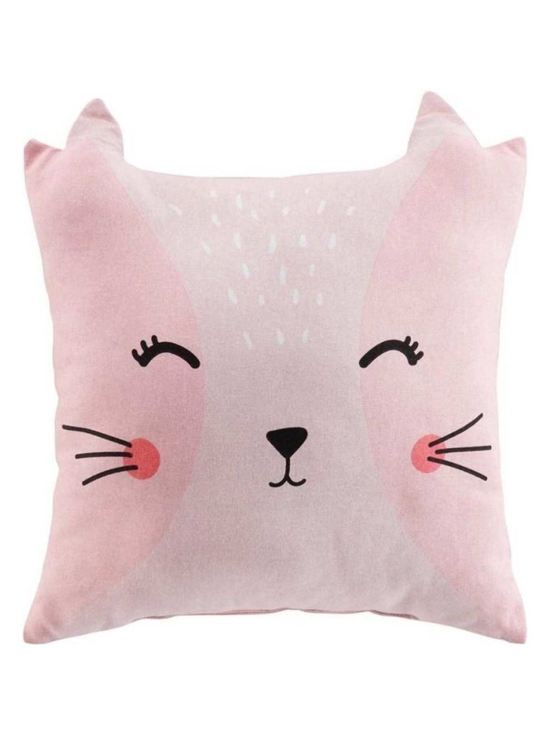 Coussin 40x40 cm Chaton coton Rose - Kiabi