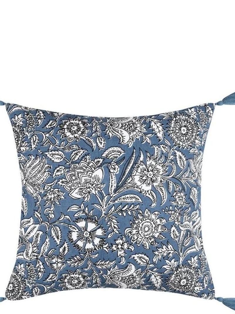 Coussin 40x40 cm Julianne bleu coton Bleu - Kiabi