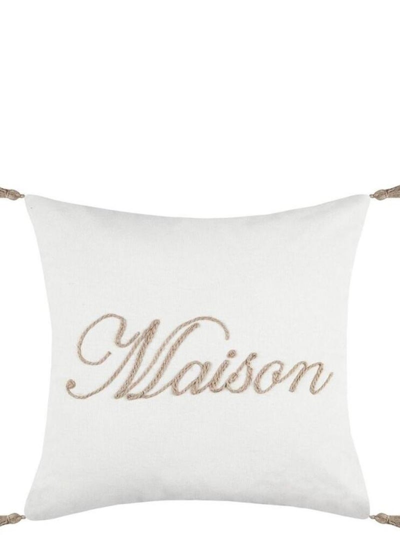 Coussin 40x40 cm Maison écru coton Blanc - Kiabi