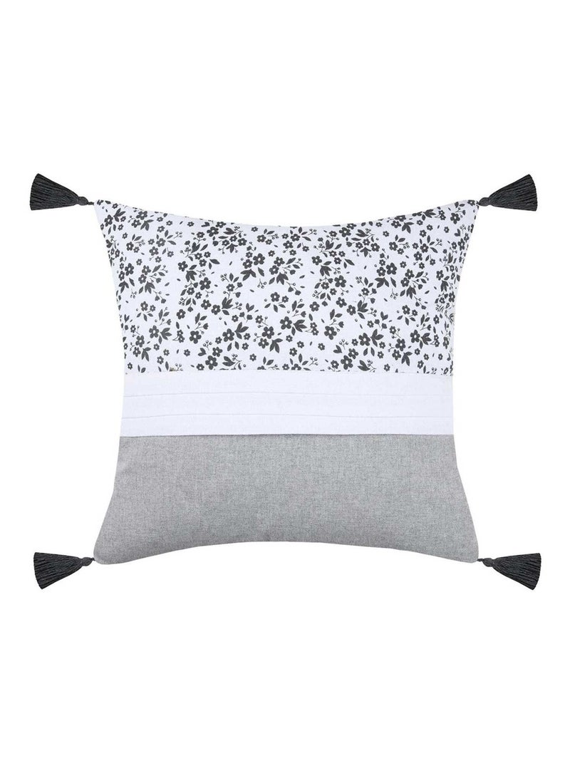 Coussin 40x40 cm Ombeline gris coton Gris - Kiabi
