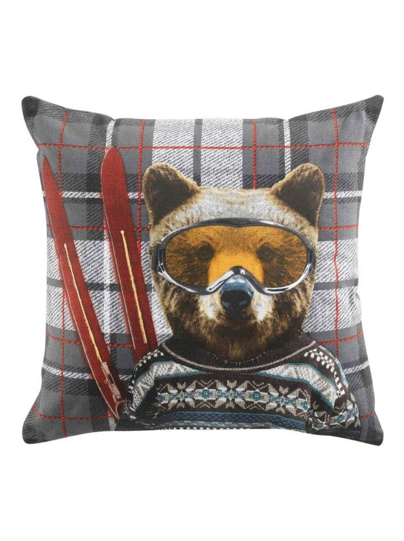 Coussin 40x40 cm Oursnow coton Gris - Kiabi