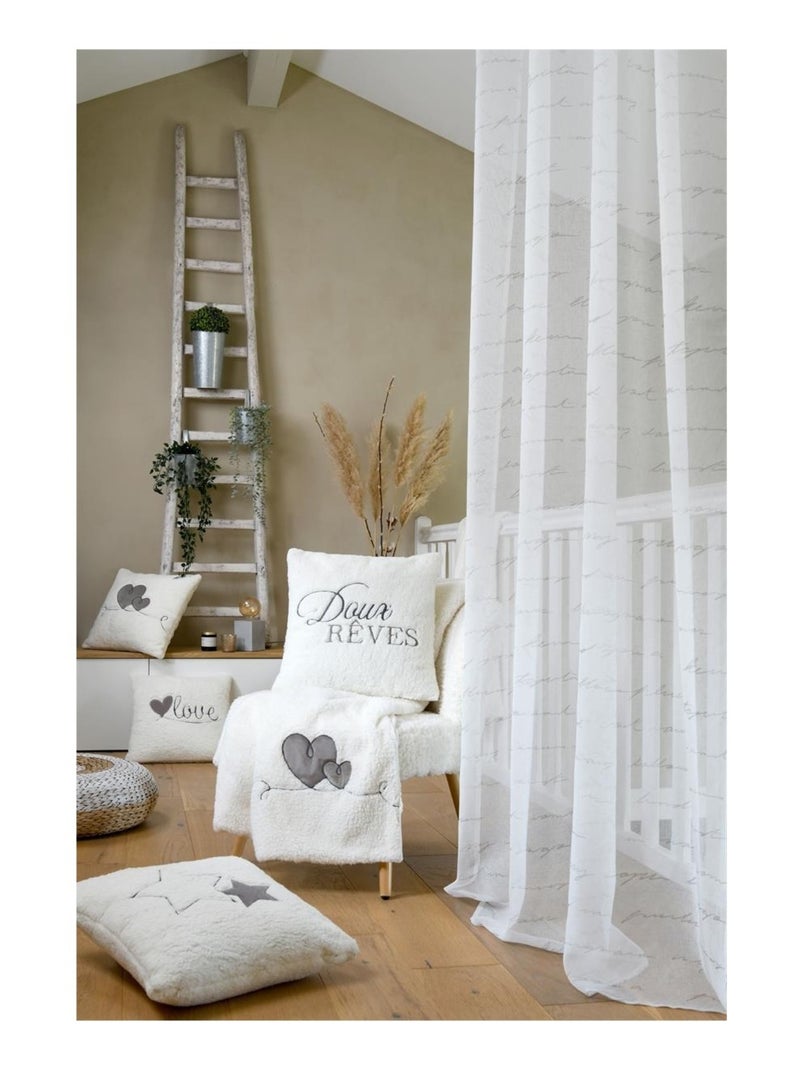 Coussin 45 x 45 cm sherpa doux reves Blanc - Kiabi