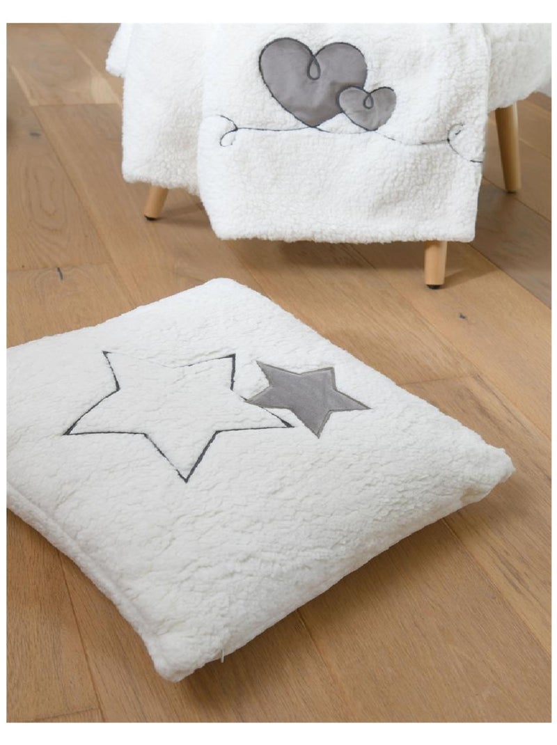 Coussin 45 x 45 cm sherpa doux reves Blanc - Kiabi