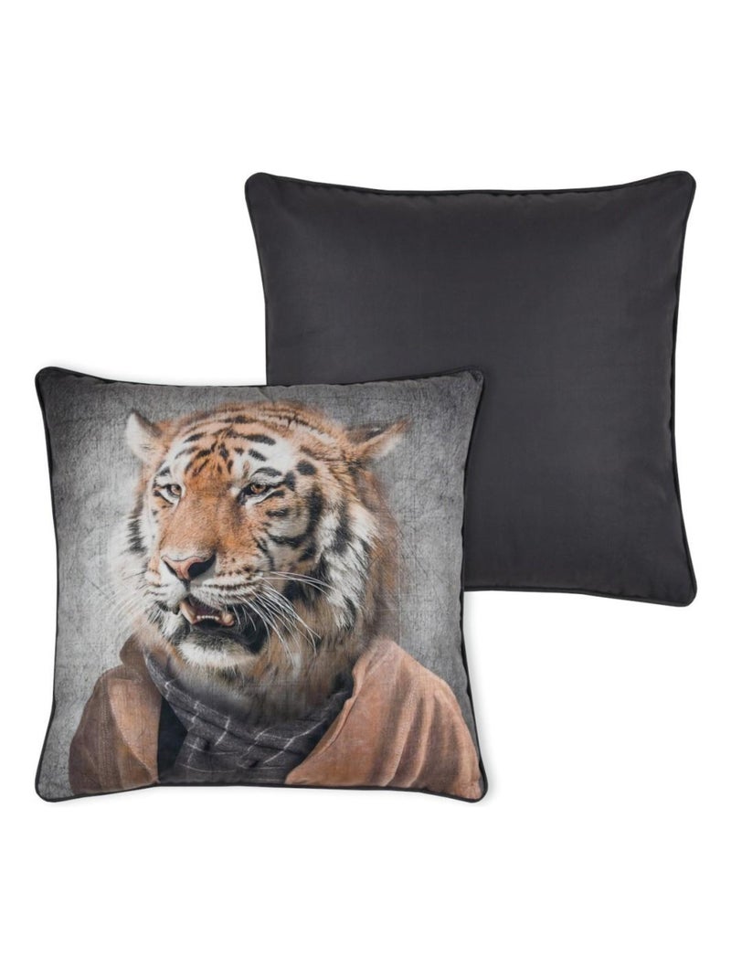 Coussin 45x45 cm BRADFORD Tigre Gris - Kiabi